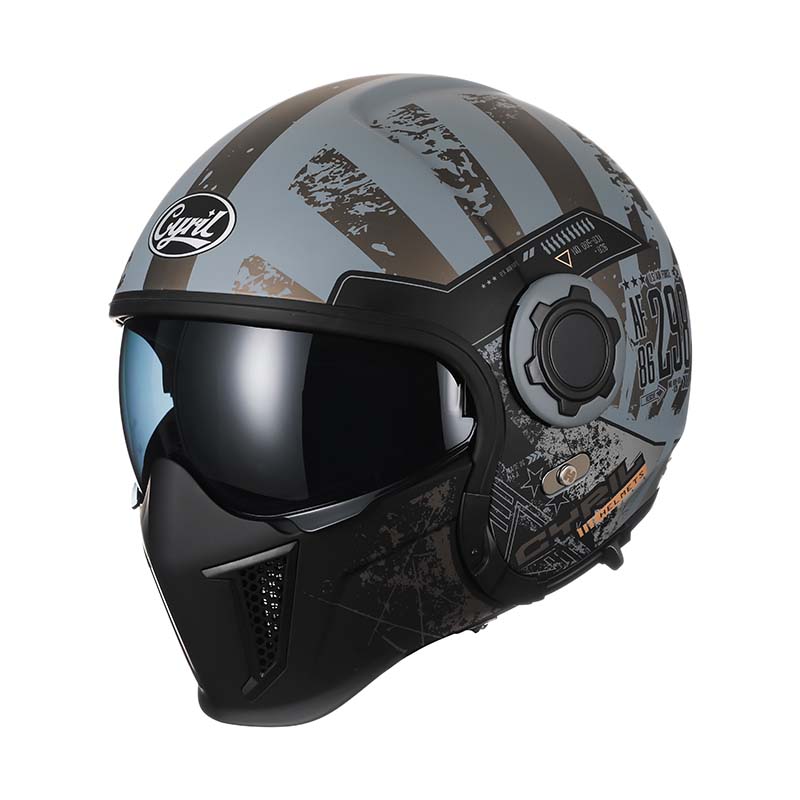 Men’s Motorcycle Helmet Double Lens Vintage Modular ABS