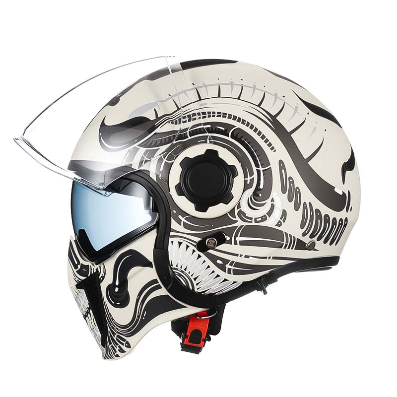 Men’s Motorcycle Helmet Double Lens Vintage Modular ABS