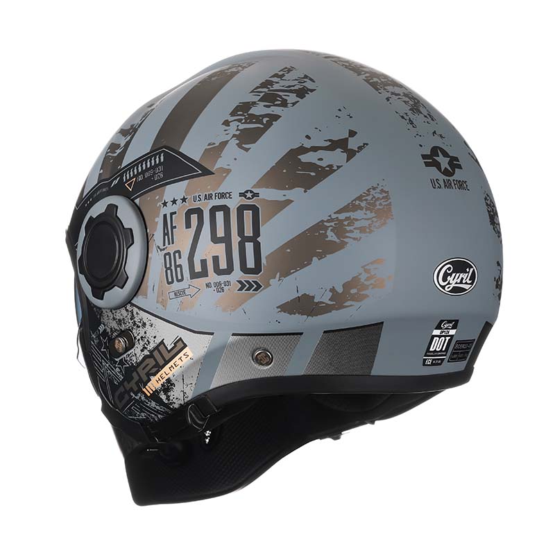 Men’s Motorcycle Helmet Double Lens Vintage Modular ABS