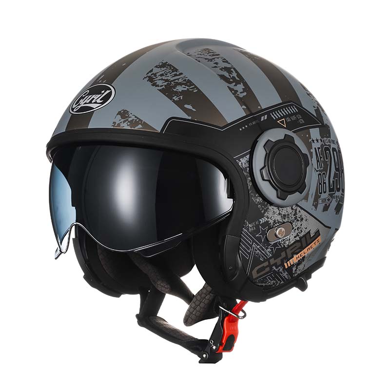 Men’s Motorcycle Helmet Double Lens Vintage Modular ABS