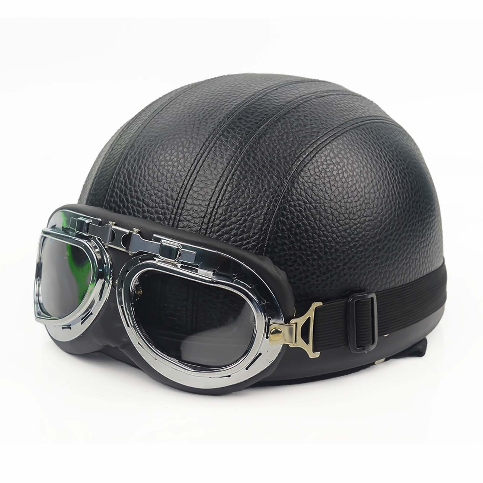 Men’s Motorcycle Helmet Retro Half Design Glossy Finish