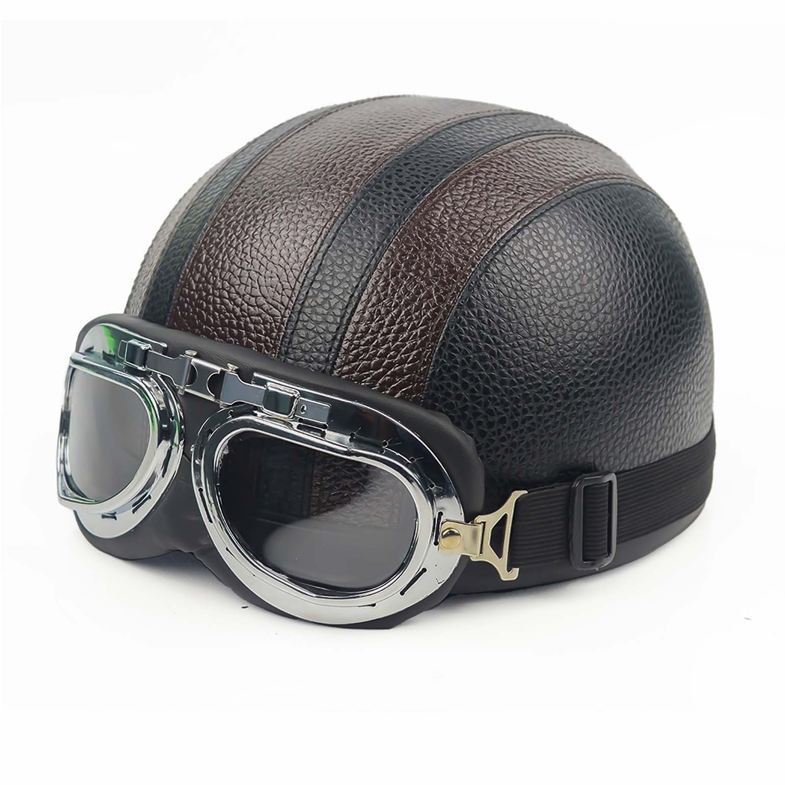 Men’s Motorcycle Helmet Retro Half Design Glossy Finish