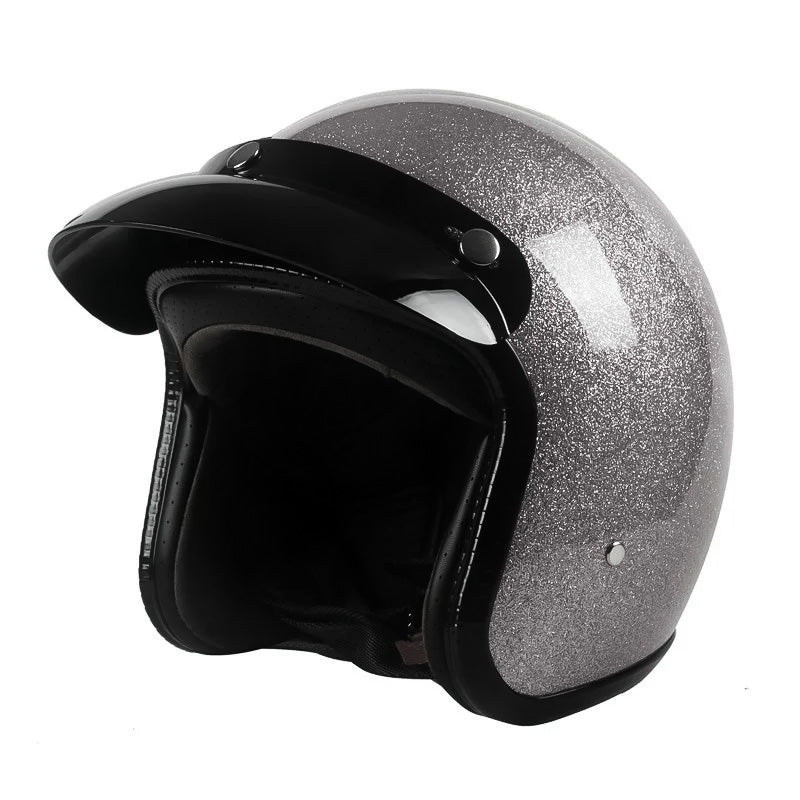 Men’s Open Face Helmet Lightweight DOT Certified Fiberglass