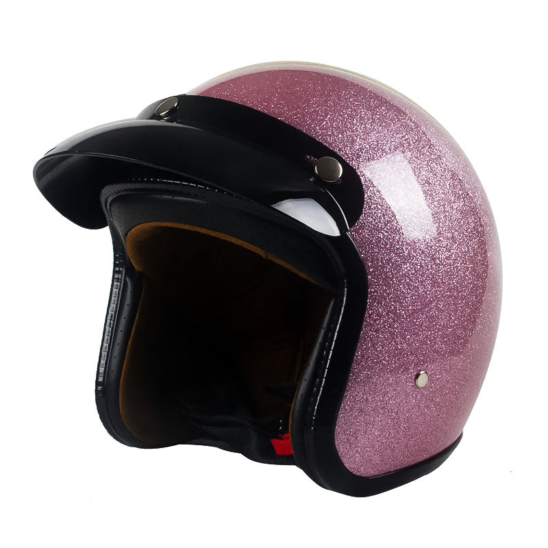 Men’s Open Face Helmet Lightweight DOT Certified Fiberglass