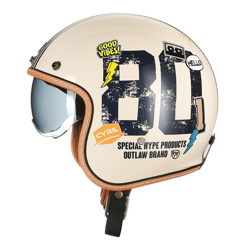 Men’s Open Face Motorcycle Helmet Lightweight ABS with EPS Foam