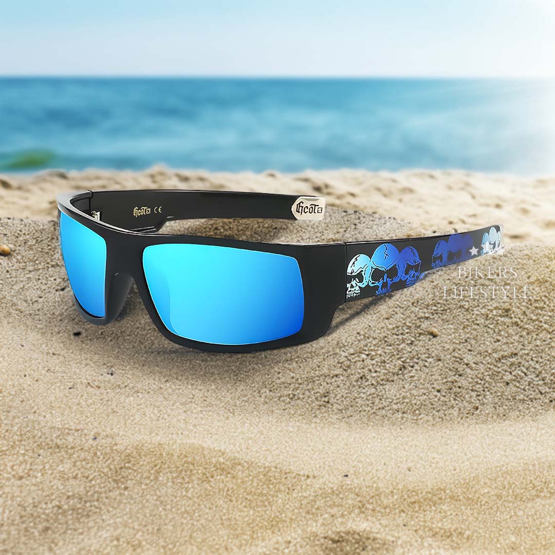 Men’s Polarized Sunglasses Bold Skull Design UV Protection Lightweight Durable