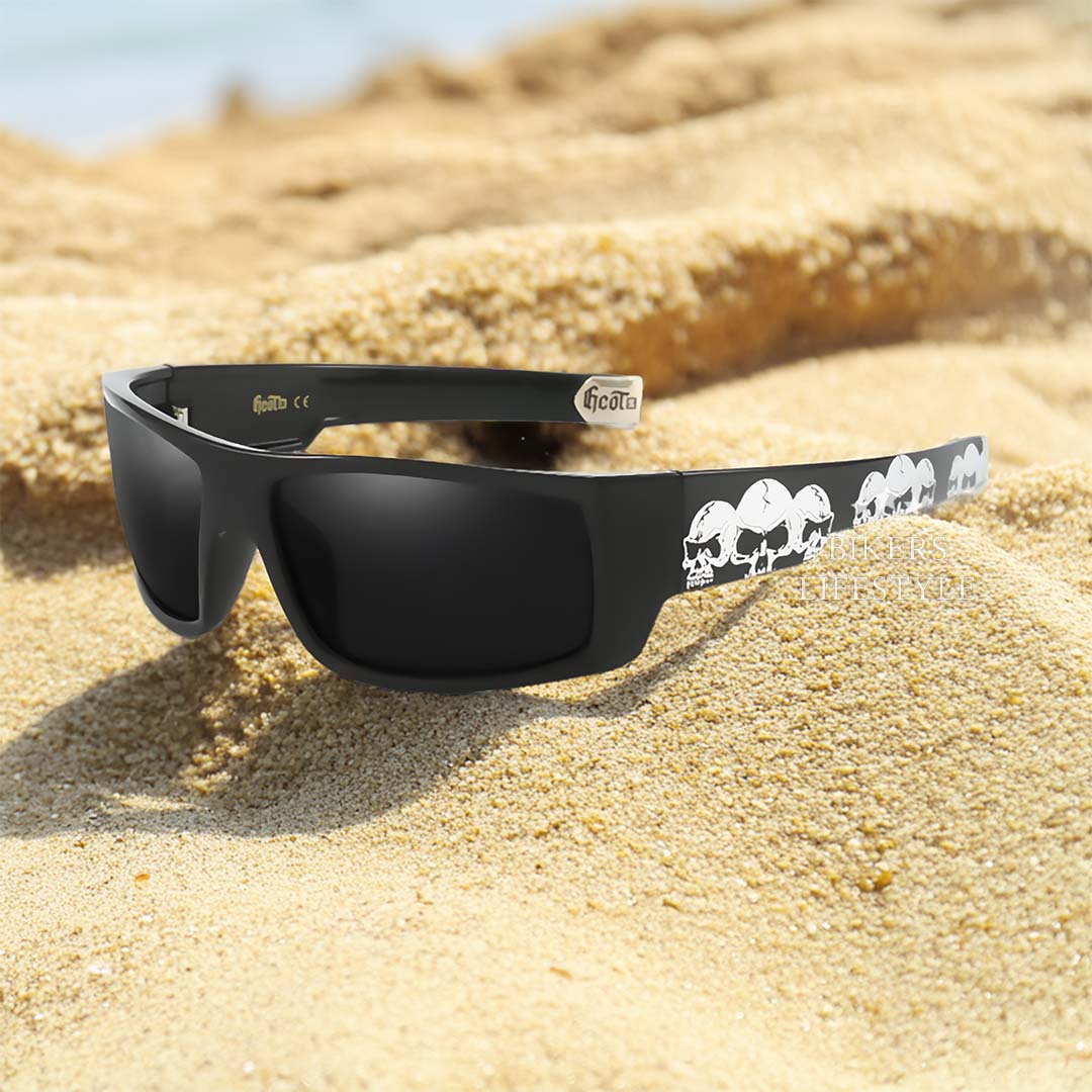 Men’s Polarized Sunglasses Bold Skull Design UV Protection Lightweight Durable