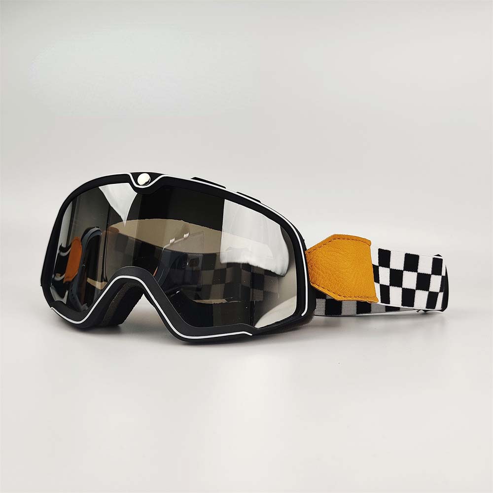 Men's Retro Motorcycle Goggles Fit Over Glasses Durable UV Protection HD Lens