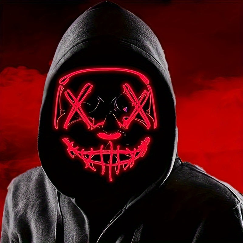 Men’s LED Costume Mask – Light-Up Halloween Face Cover | Anonymous Look