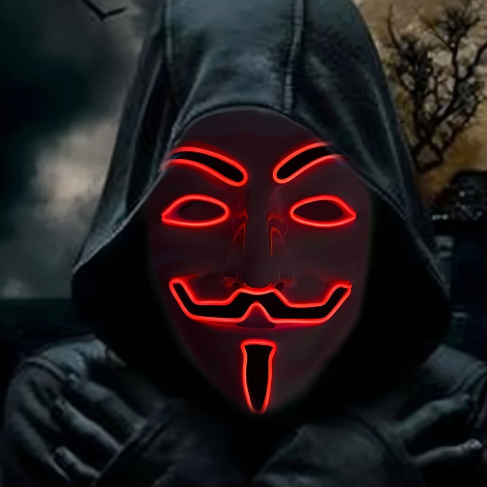 Men’s LED Costume Mask – Light-Up Halloween Face Cover | Anonymous Look