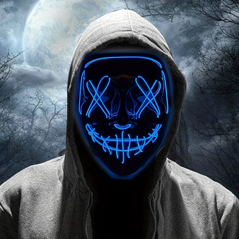 Men’s LED Costume Mask – Light-Up Halloween Face Cover | Anonymous Look