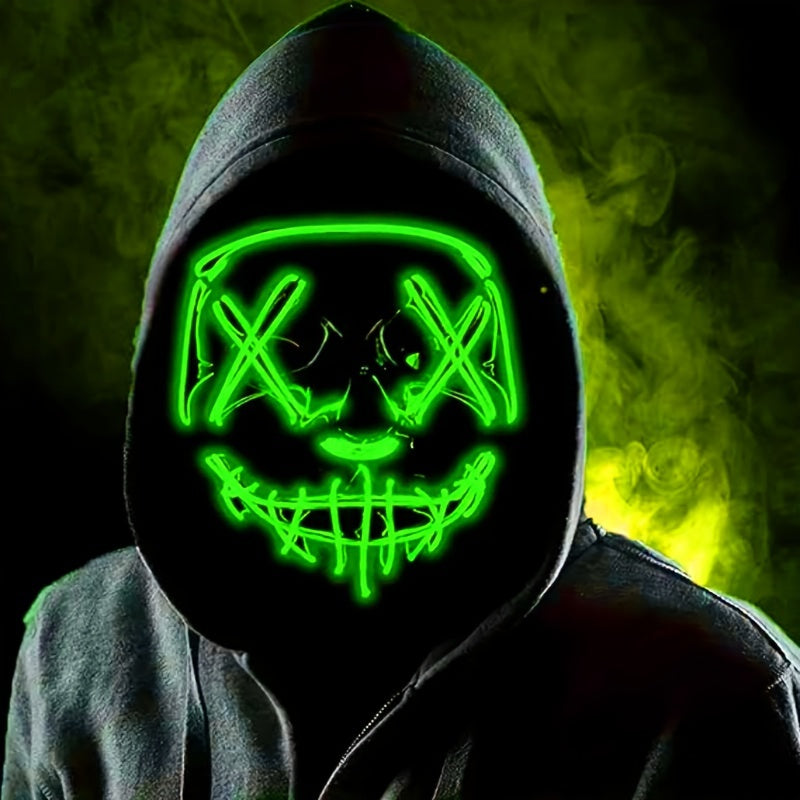 Men’s LED Costume Mask – Light-Up Halloween Face Cover | Anonymous Look
