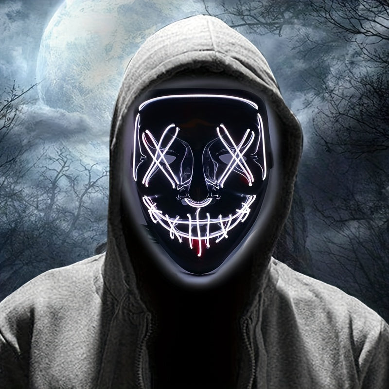 Men’s LED Costume Mask – Light-Up Halloween Face Cover | Anonymous Look