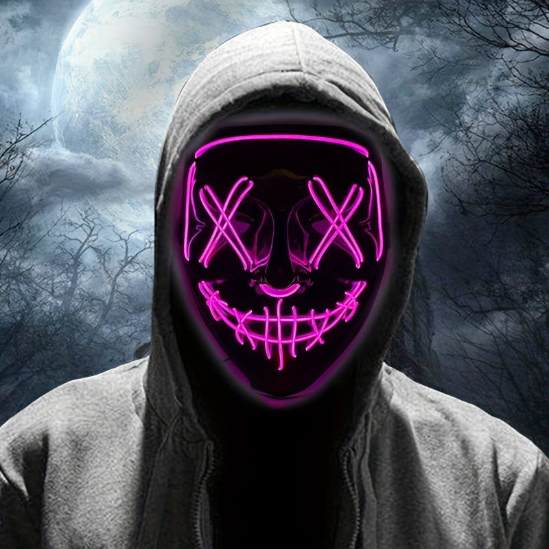 Men’s LED Costume Mask – Light-Up Halloween Face Cover | Anonymous Look