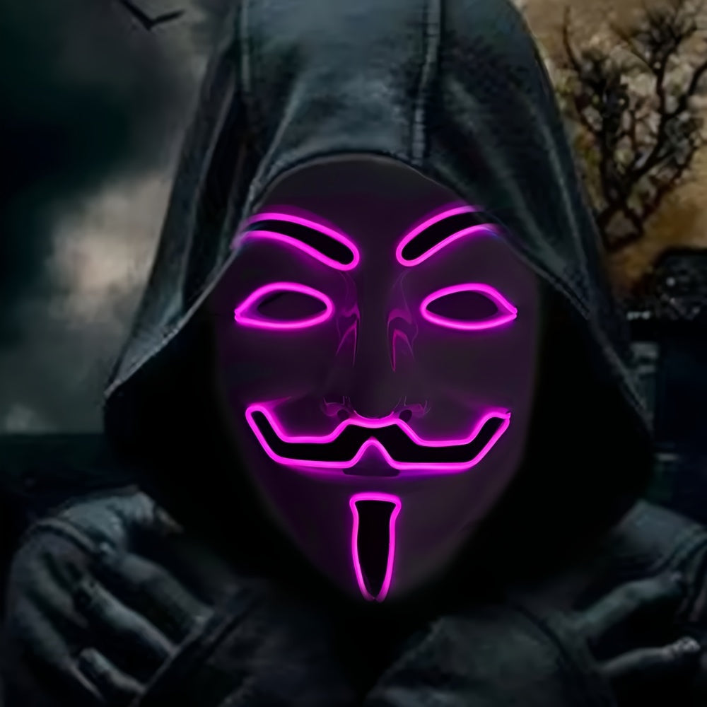 Men’s LED Costume Mask – Light-Up Halloween Face Cover | Anonymous Look