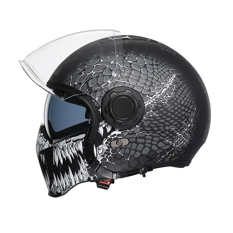 Men’s Vintage Modular Motorcycle Helmet Double Lens DOT ECE Approved ABS Shell