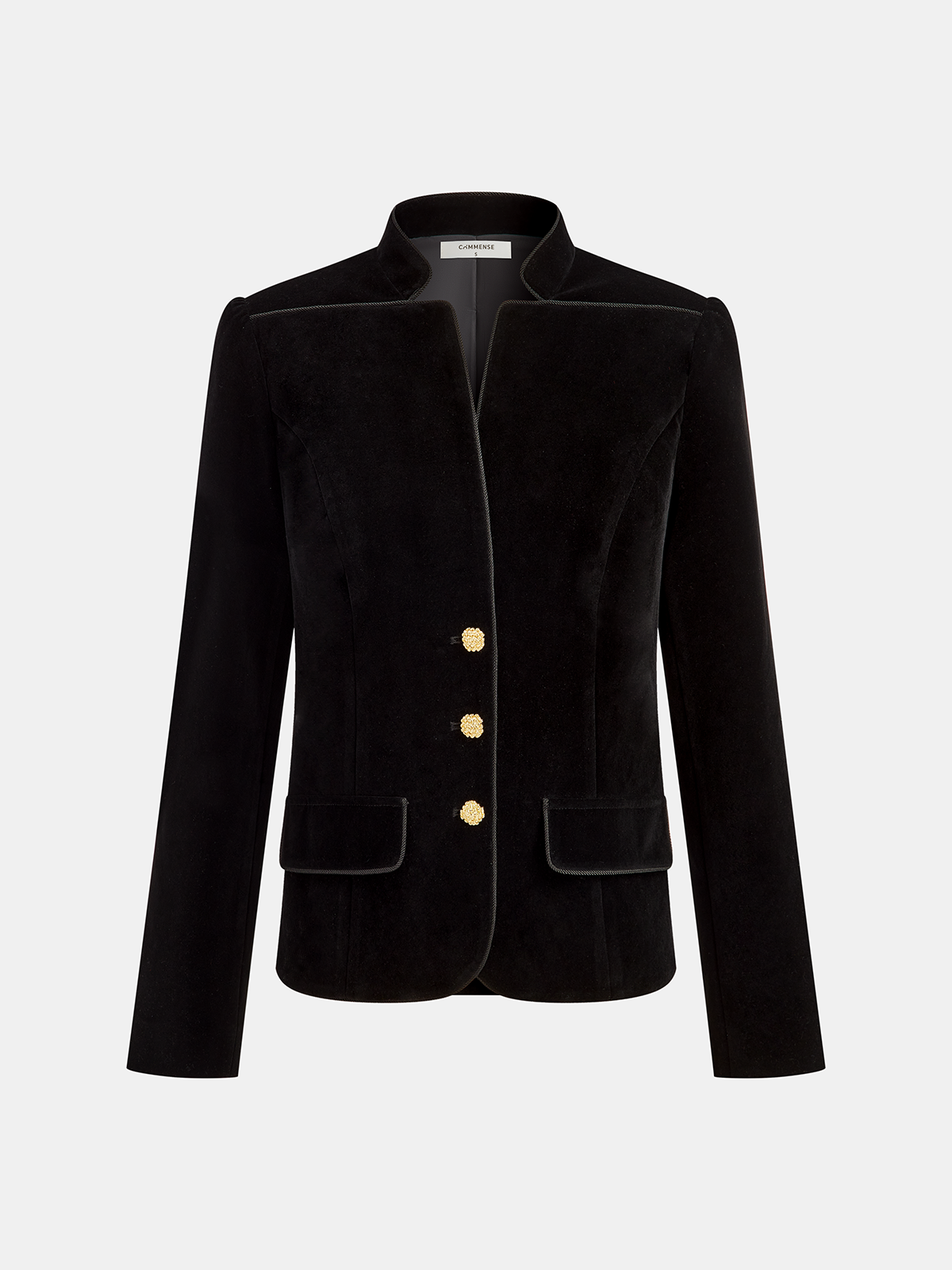Miracle | Polished Velvet Stand Collar Blazer