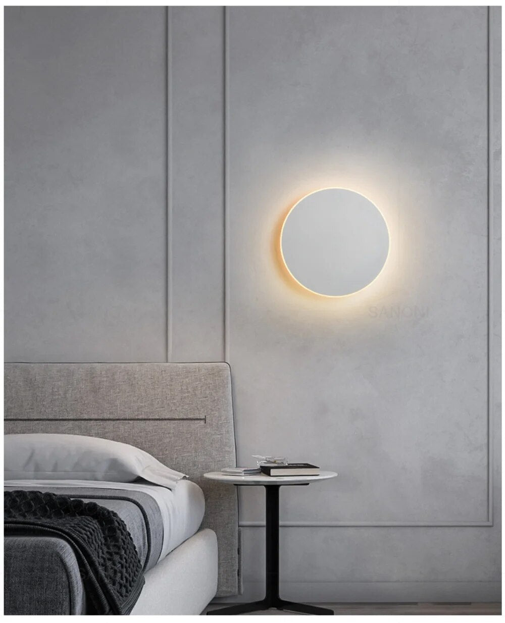 HaloOrb Wall Sconce – Modern Circular LED Light with an Energy-Efficient Design for Home Illumination, providing 10W Warm White Lighting.