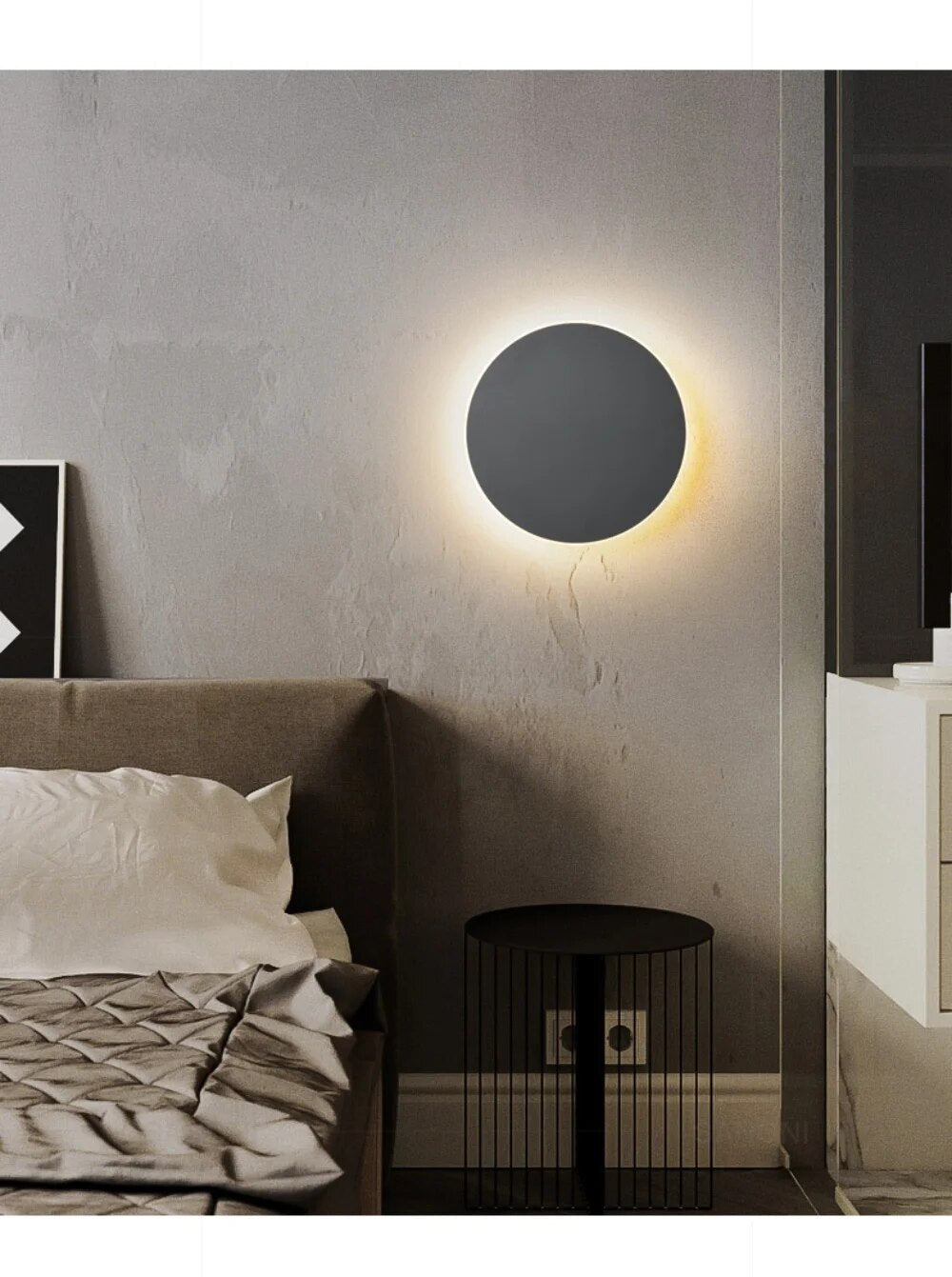 HaloOrb Wall Sconce – Modern Circular LED Light with an Energy-Efficient Design for Home Illumination, providing 10W Warm White Lighting.