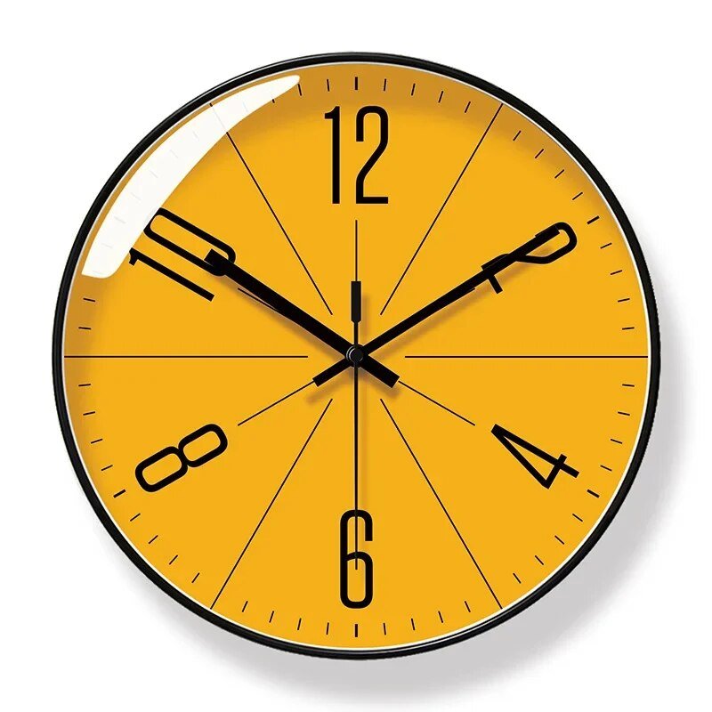 Nordic Modern Wall Clock in Black – Minimalist Decorative Clock for Home and Office