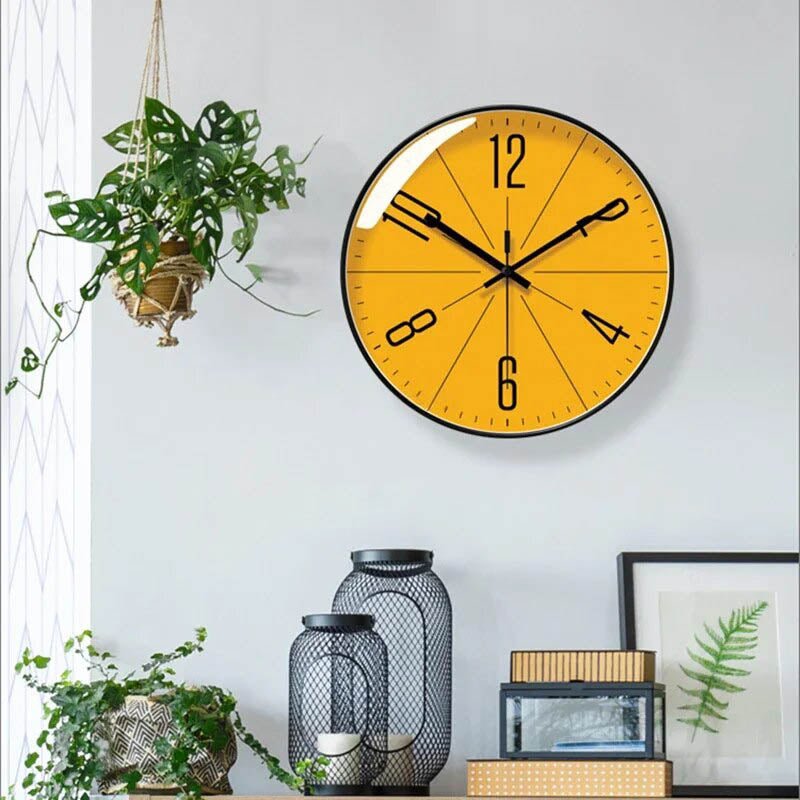 Nordic Modern Wall Clock in Black – Minimalist Decorative Clock for Home and Office
