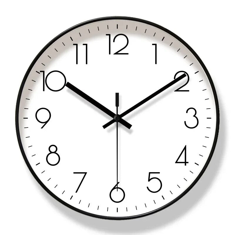 Nordic Modern Wall Clock in Black – Minimalist Decorative Clock for Home and Office