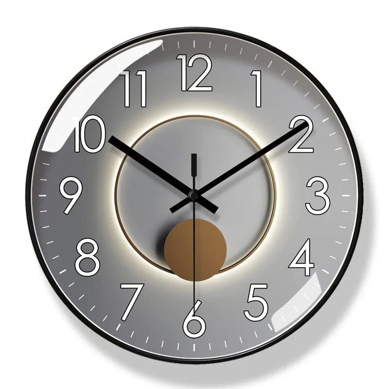 Nordic Modern Wall Clock in Black – Minimalist Decorative Clock for Home and Office