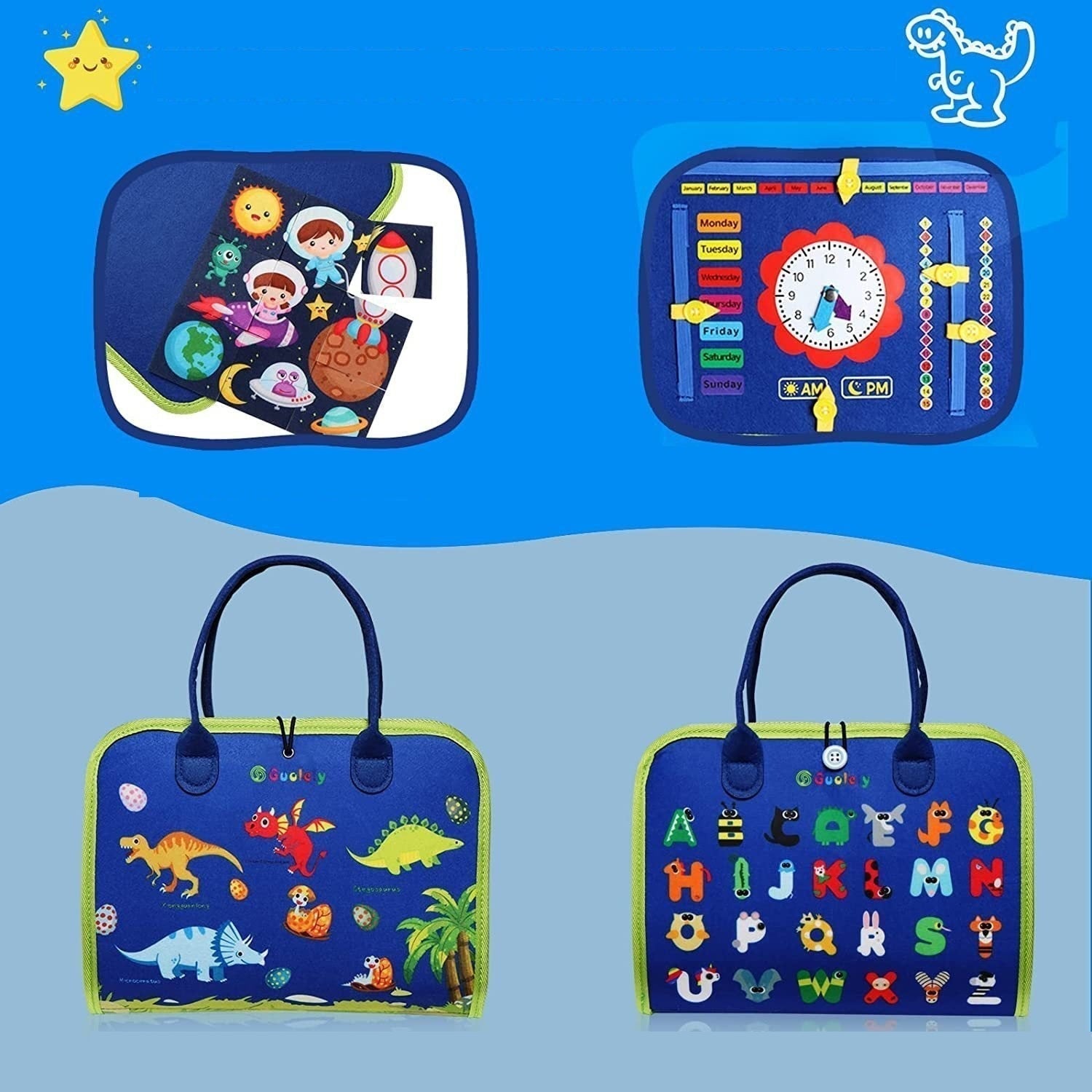 Early Learning Montessori Activity Book – Felt Busy Book for Toddlers and Preschoolers