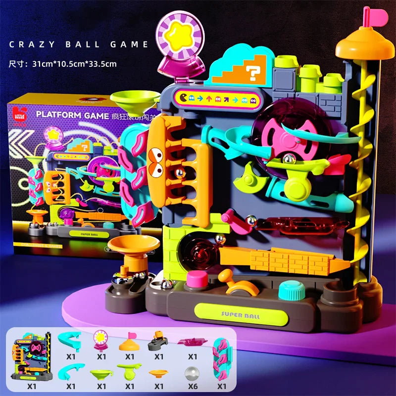 Montessori Educational Toy - Multi-Layer Rolling Ball Track for Interactive Learning, Ideal Learning Toy for 3-5 Year Olds