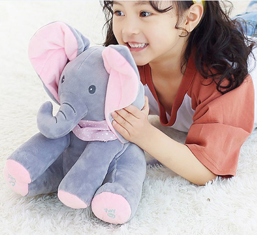 Interactive Plush Elephant – Soft Stuffed Animal with Music and Motion for Children