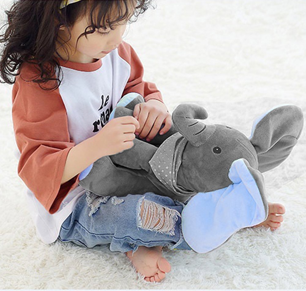 Interactive Plush Elephant – Soft Stuffed Animal with Music and Motion for Children