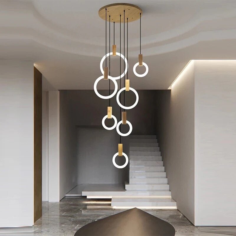 VitaLumen – Modern Wooden Chandelier with Earthy Sophistication