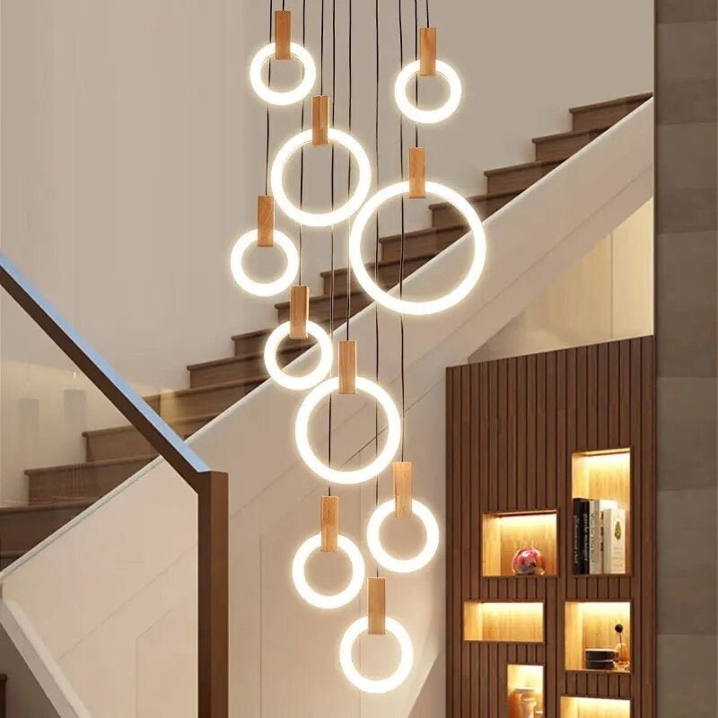 VitaLumen – Modern Wooden Chandelier with Earthy Sophistication