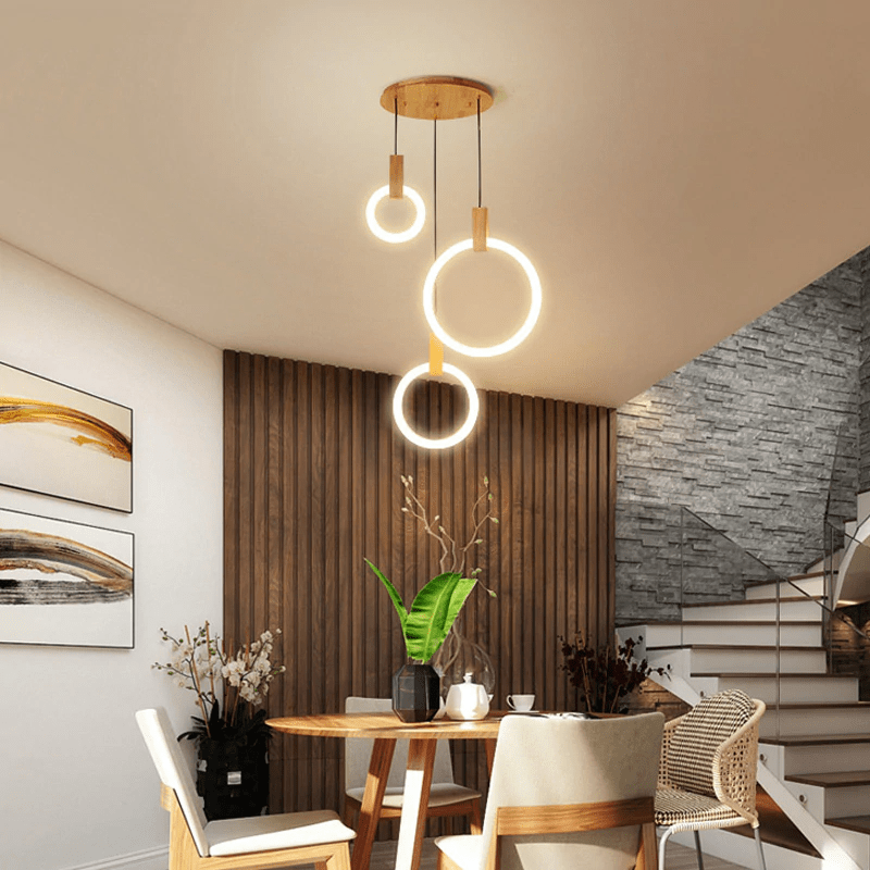 VitaLumen – Modern Wooden Chandelier with Earthy Sophistication