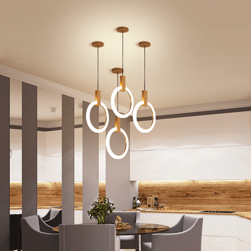 VitaLumen – Modern Wooden Chandelier with Earthy Sophistication