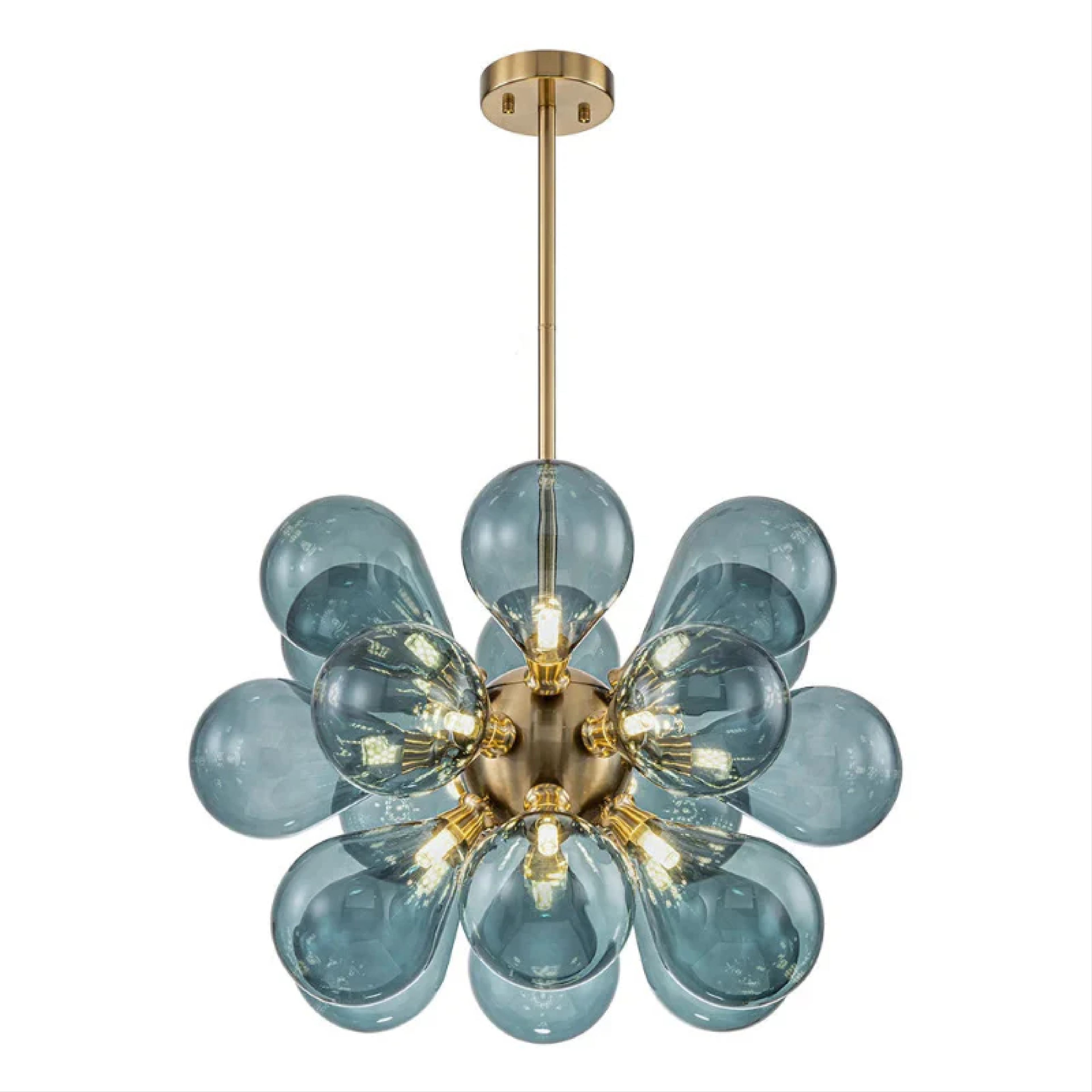 Nomis | Elegant Blue Glass Chandelier Fixture