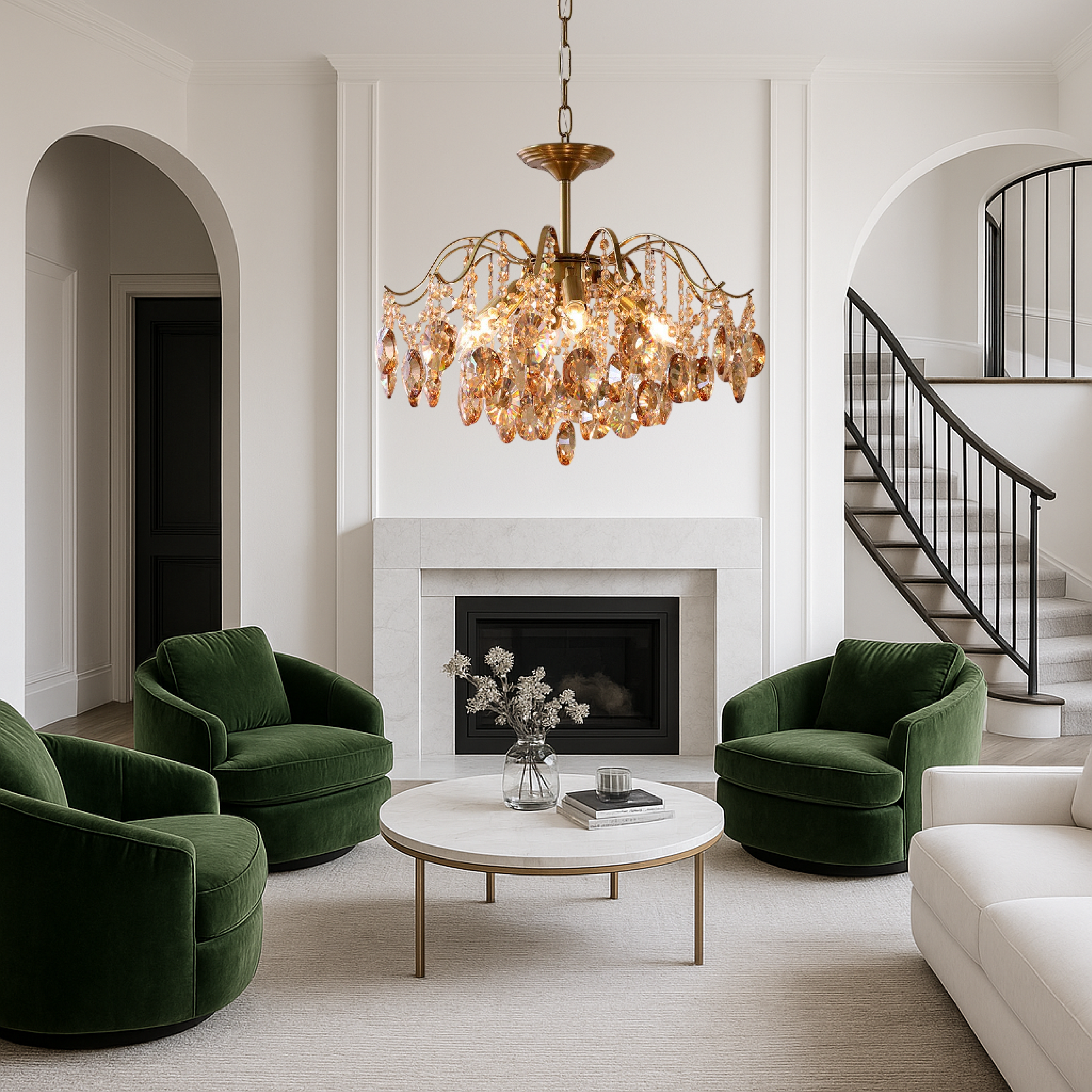 Omira | Crystal Retro Chandelier with Luxury Touch