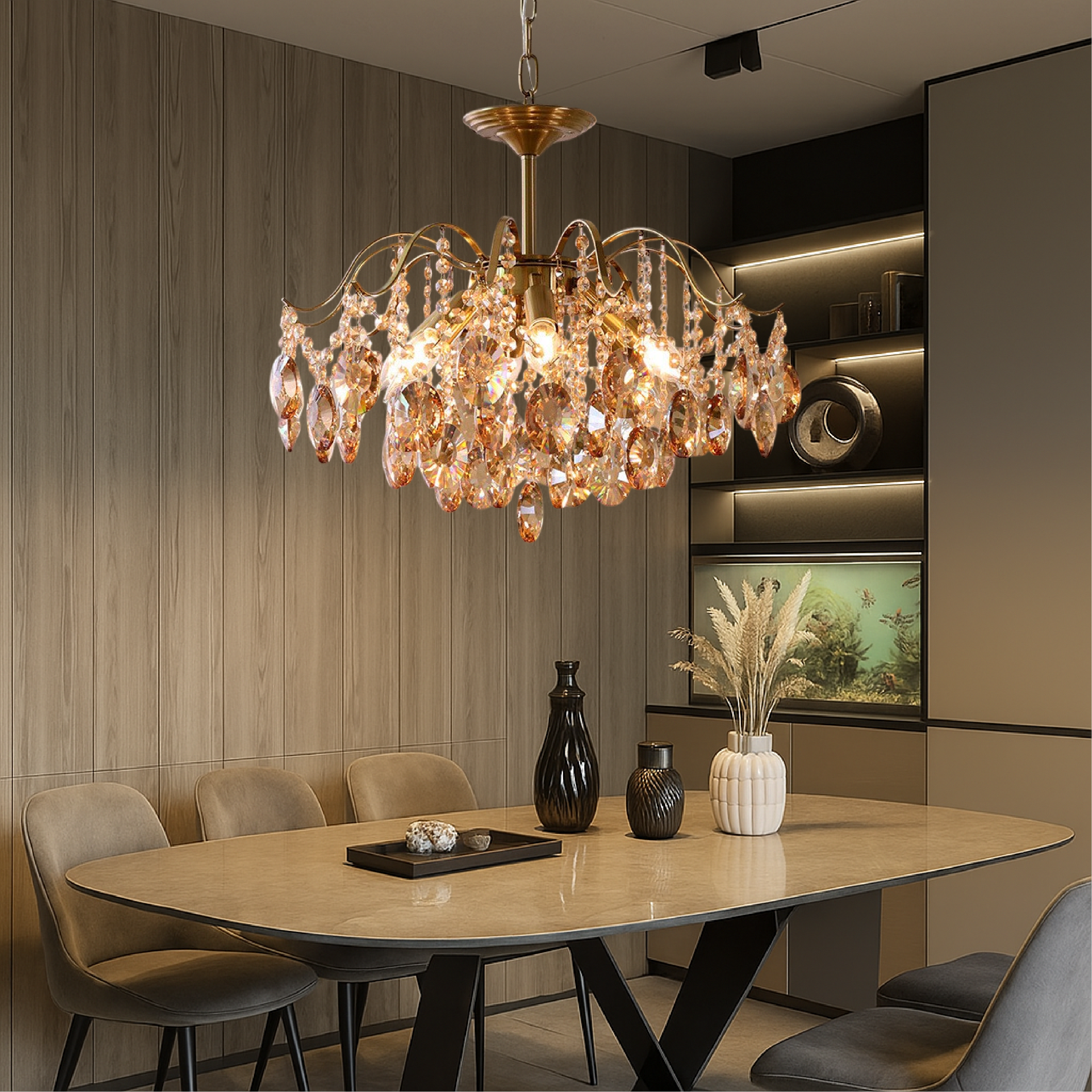 Omira | Crystal Retro Chandelier with Luxury Touch