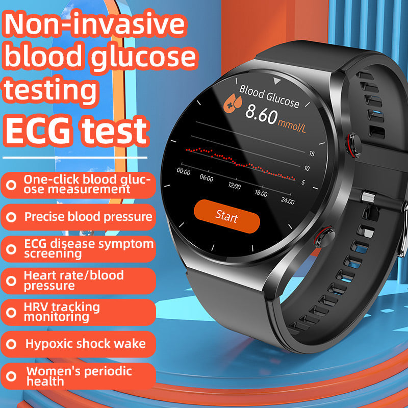 KL09 Smart Health Watch – One-Touch Blood Sugar, ECG, Blood Pressure & HRV Monitor