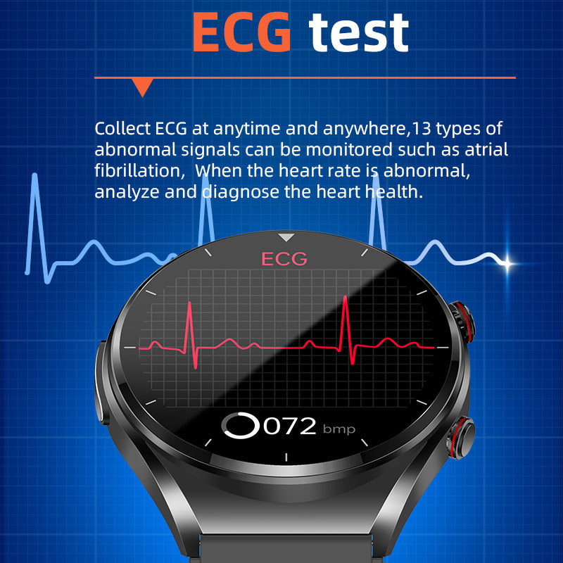 KL09 Smart Health Watch – One-Touch Blood Sugar, ECG, Blood Pressure & HRV Monitor