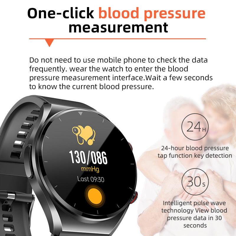 KL09 Smart Health Watch – One-Touch Blood Sugar, ECG, Blood Pressure & HRV Monitor