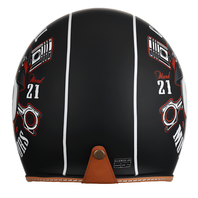 Open Face Helmet Retro Lightweight ABS with Dual Visors