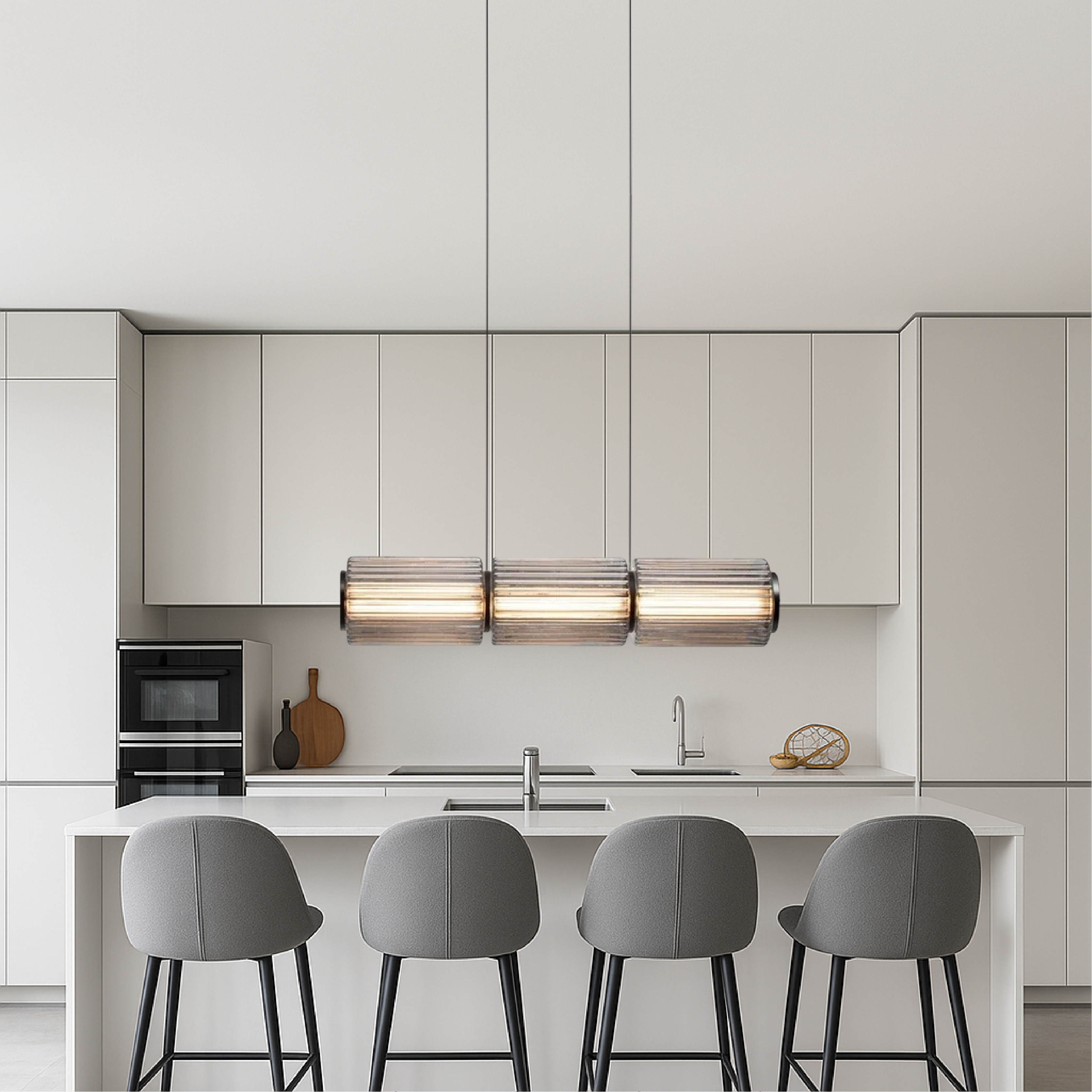Oriona | Modern Cylinder Glass Pendant Light with LED