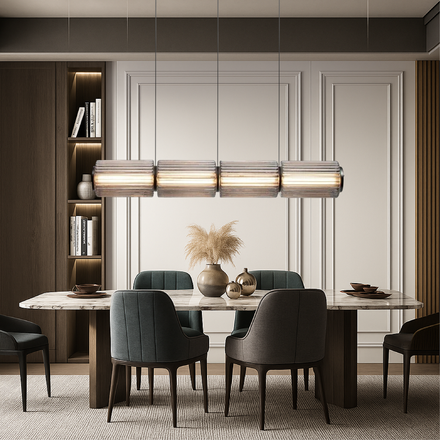 Oriona | Modern Cylinder Glass Pendant Light with LED