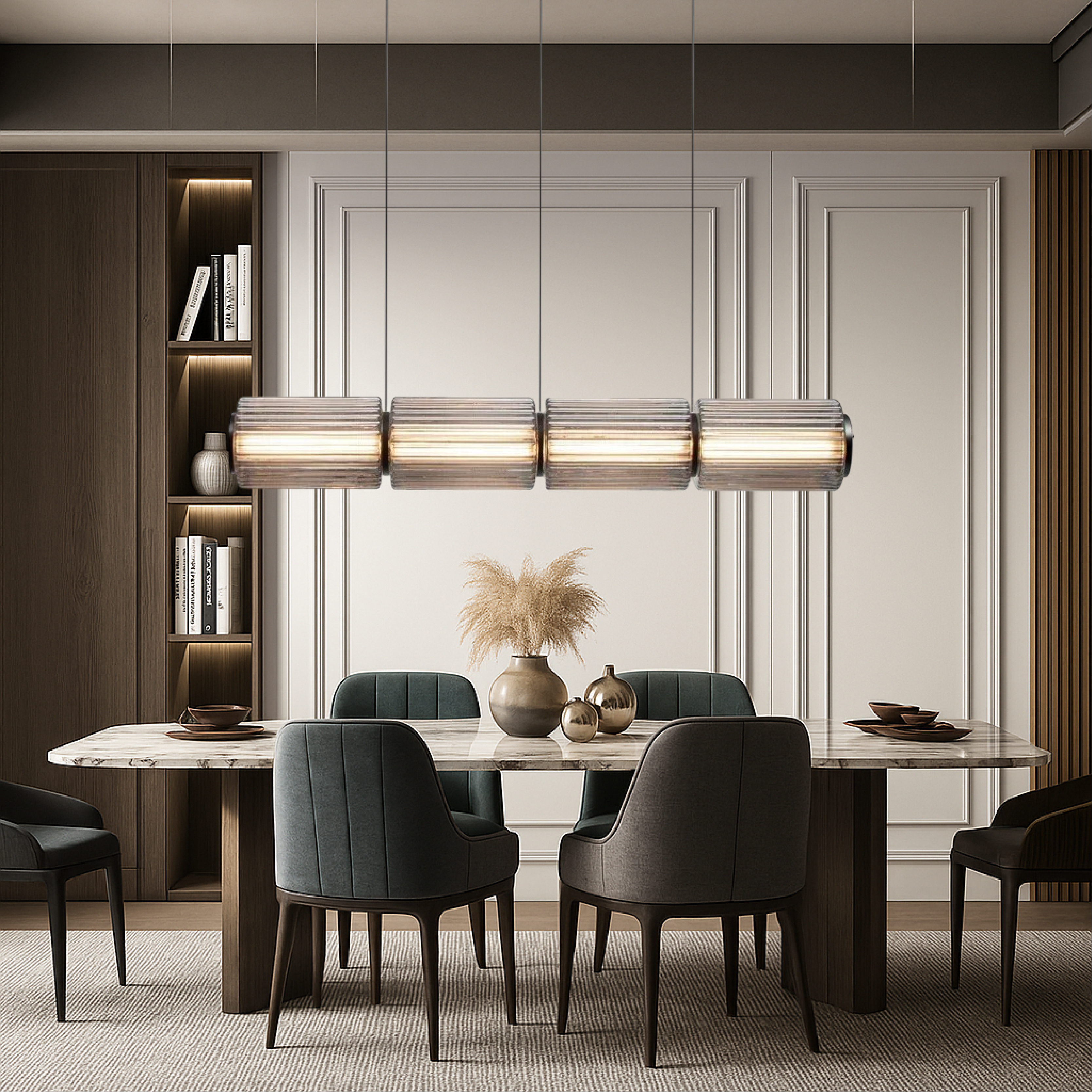 Oriona | Modern Cylinder Glass Pendant Light with LED