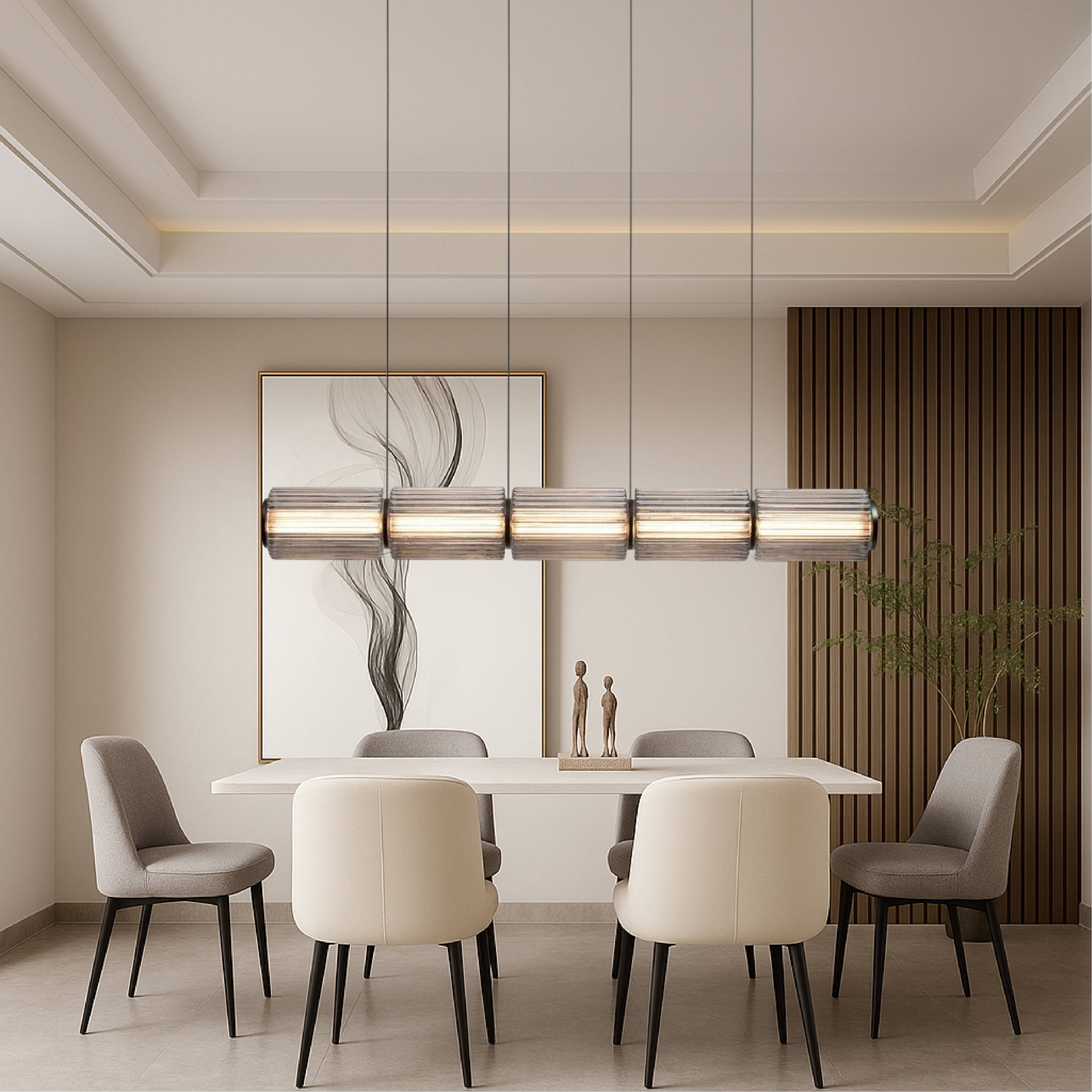 Oriona | Modern Cylinder Glass Pendant Light with LED