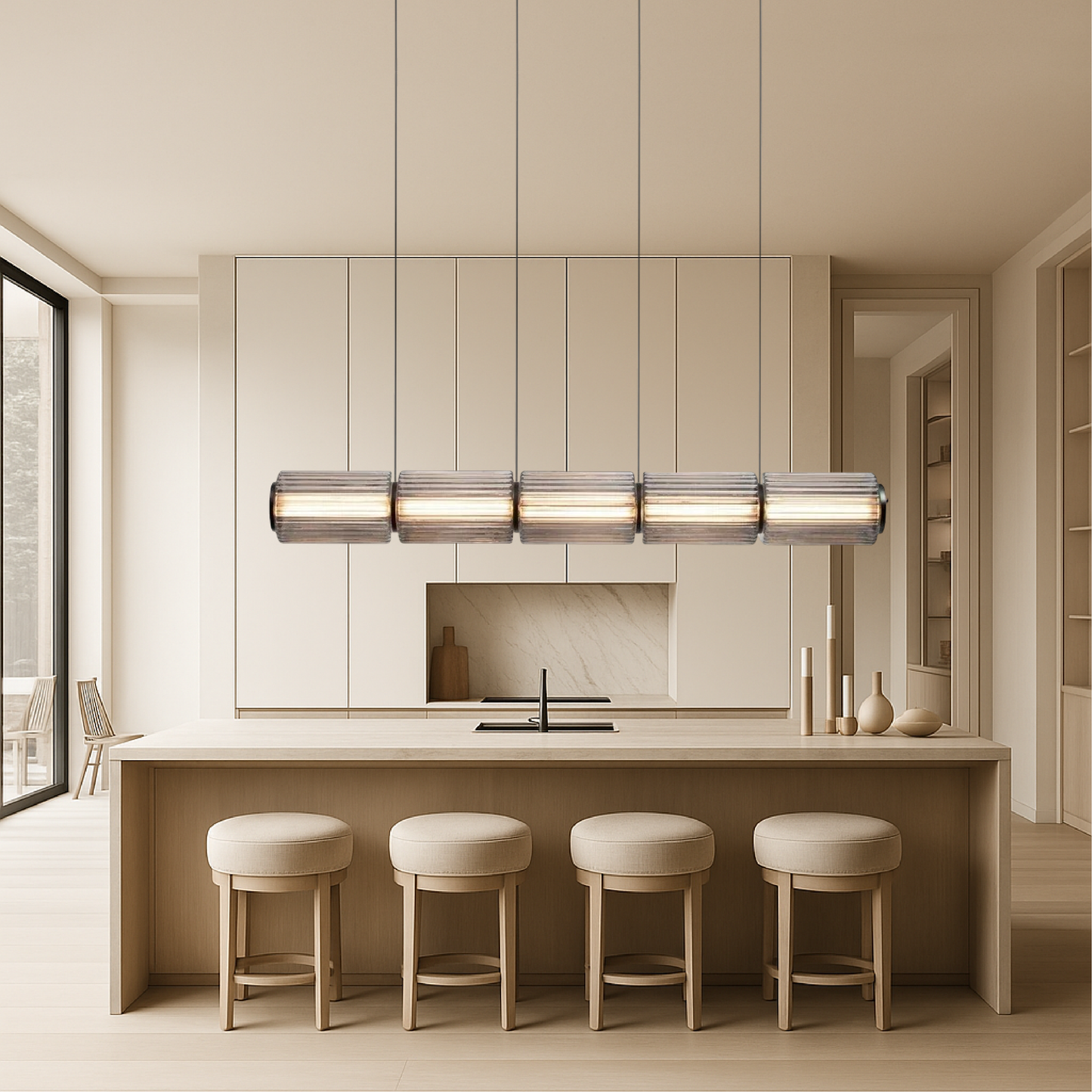Oriona | Modern Cylinder Glass Pendant Light with LED