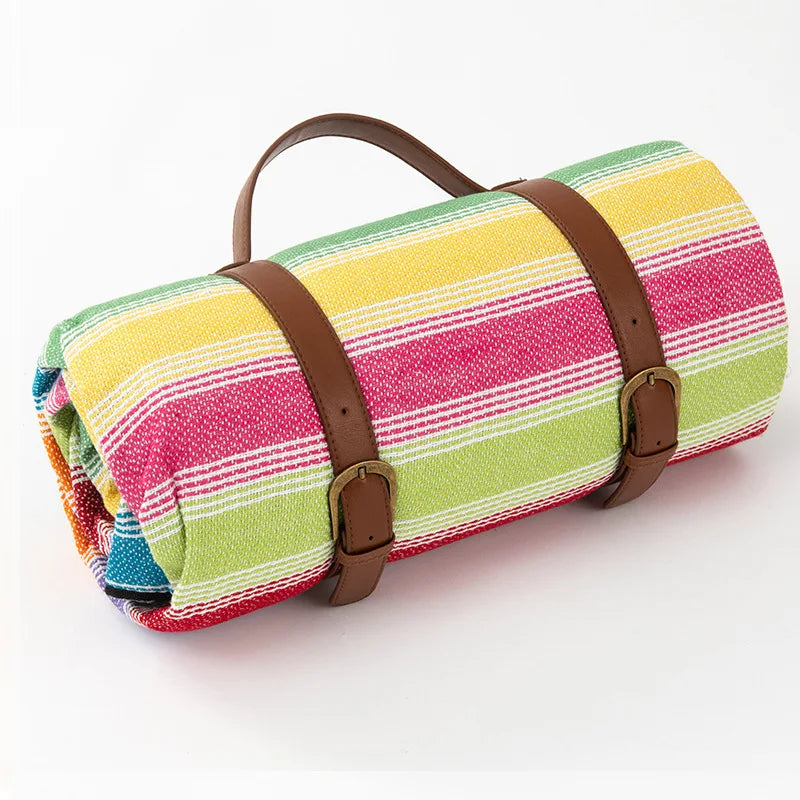 Foldable Waterproof Picnic Blanket with Plaid Design