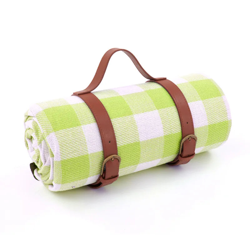 Foldable Waterproof Picnic Blanket with Plaid Design