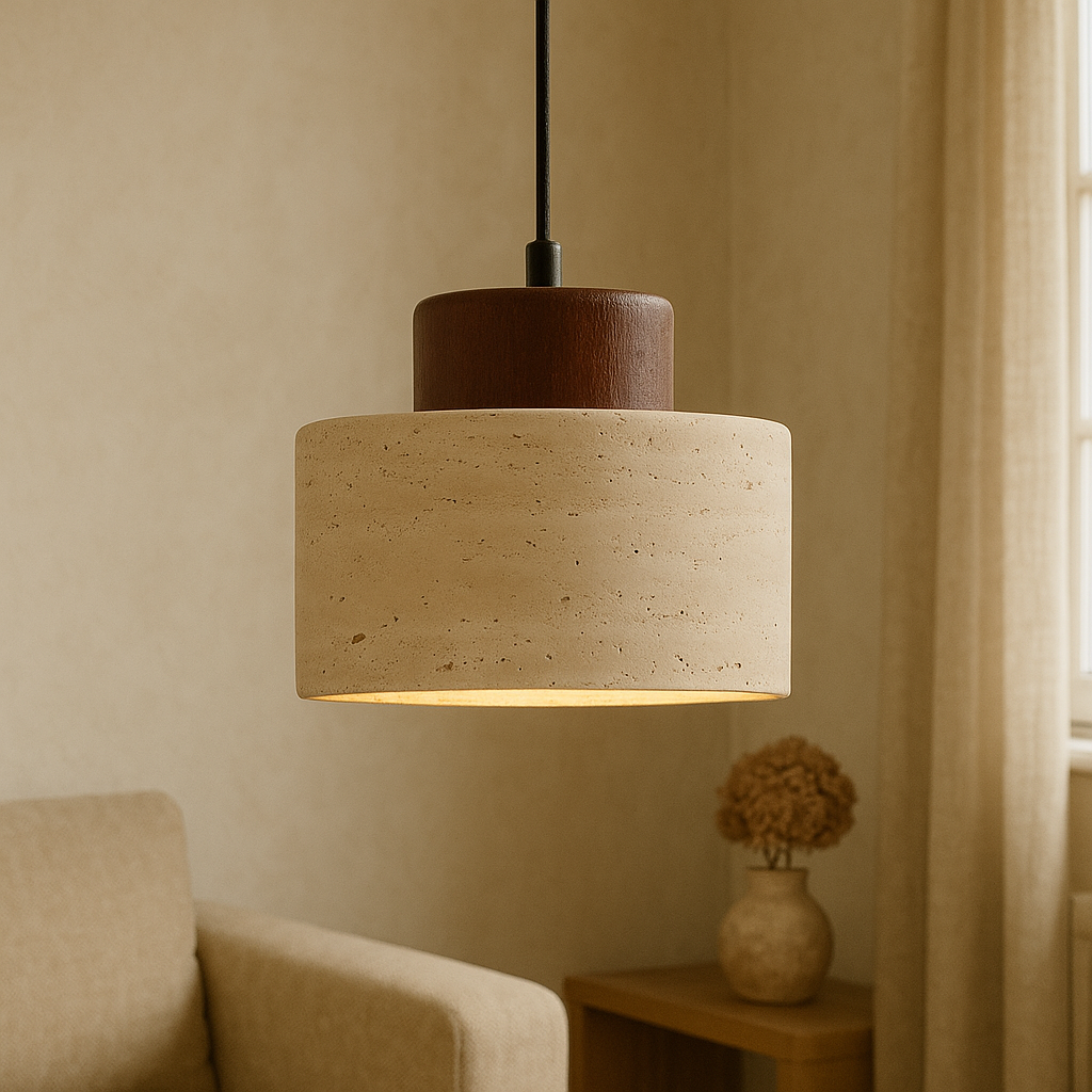 Pendrel | Travertine-Inspired Stone Pendant Light for Modern Homes